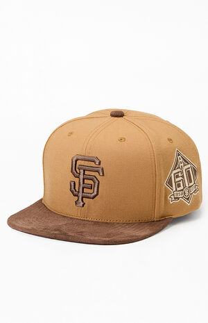 Tan MLB SF Giants 60th Anniversary&nbsp;Strapback&nbsp;Hat image number 4