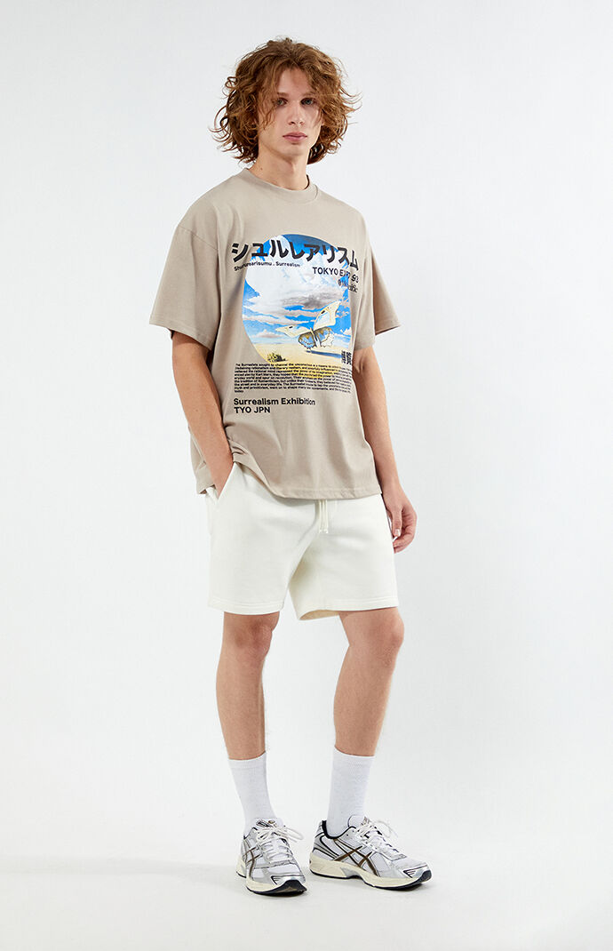 Cream hot sale fleece shorts
