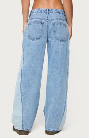 Genna Contrast Panel Low Rise Jeans image number 3