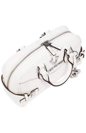 Brooks Smooth Faux Leather Belted Satchel Bag image number 5