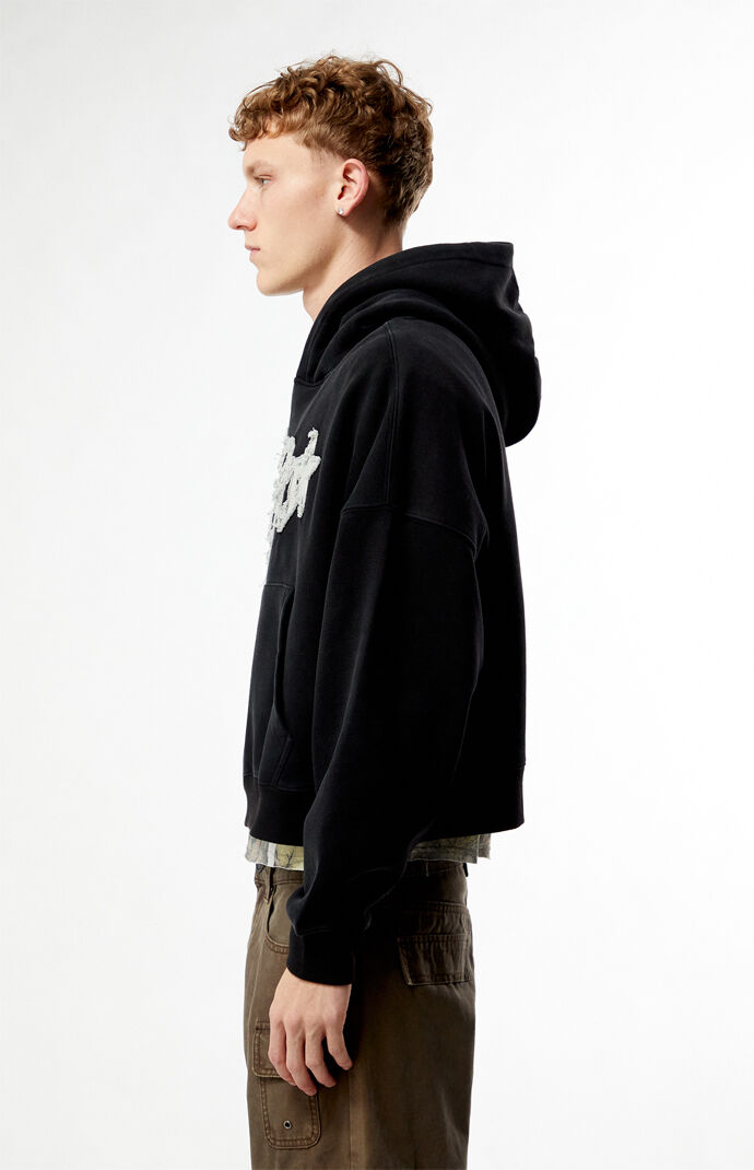 Pacsun Black Tokyo Raw Applique Cropped Hoodie | Pacsun