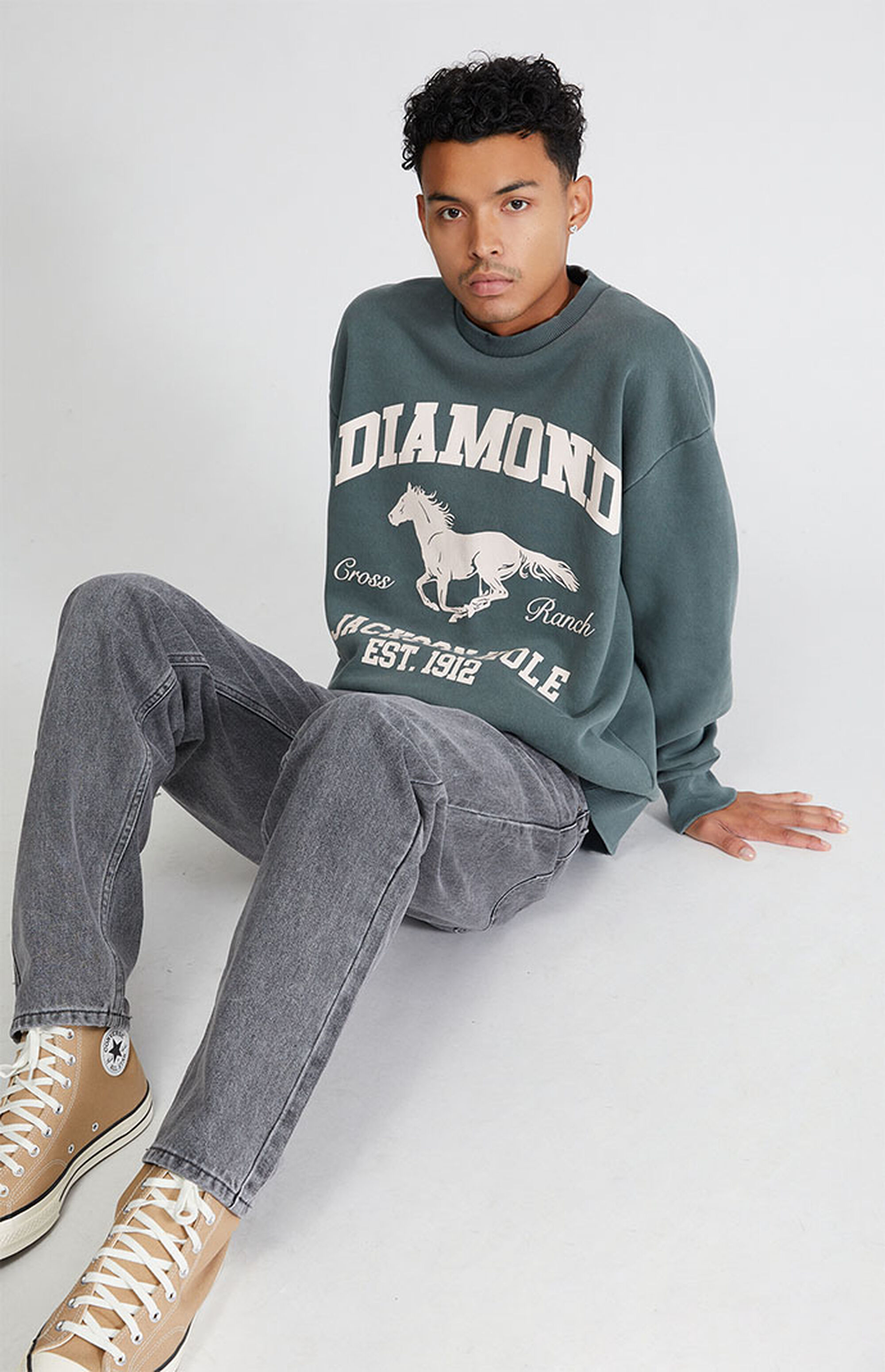 Diamond Cross Ranch x PacSun Est. 1912 Crew Neck Sweatshirt PacSun