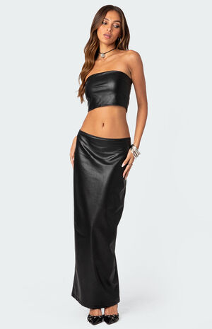 Nalaya Faux Leather Tube Top image number 1