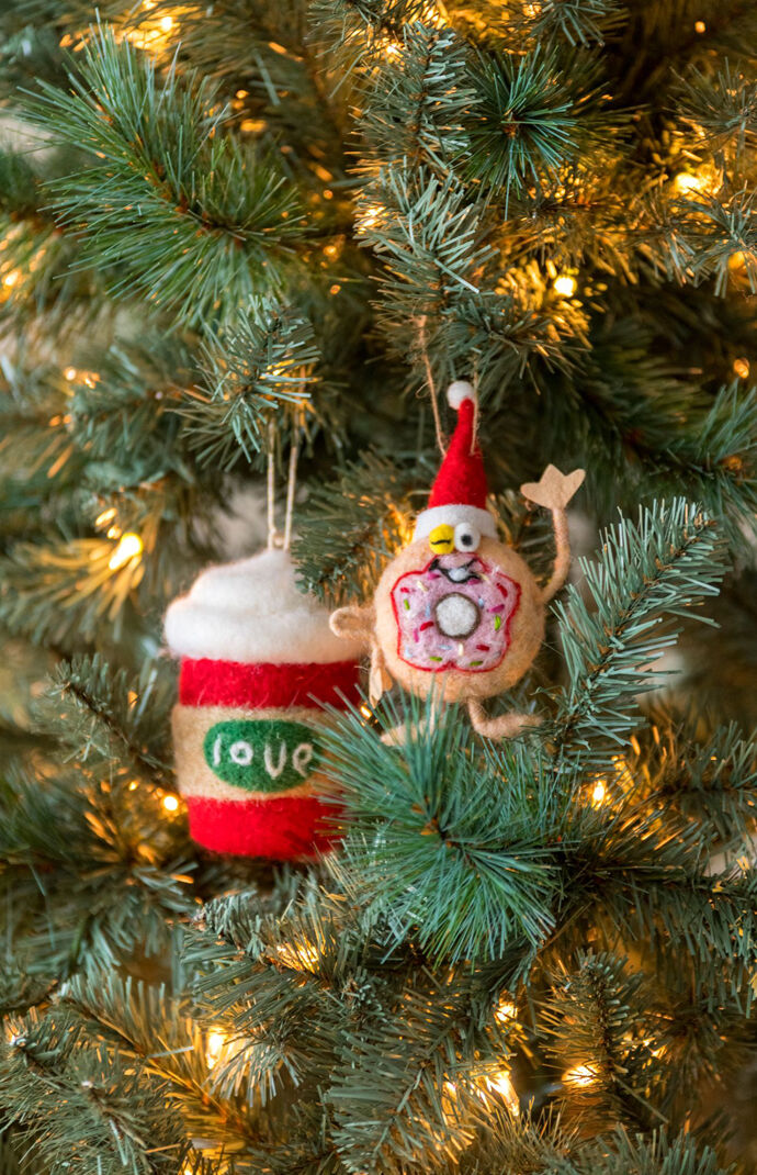 Coffee and Donut Felt Ornaments