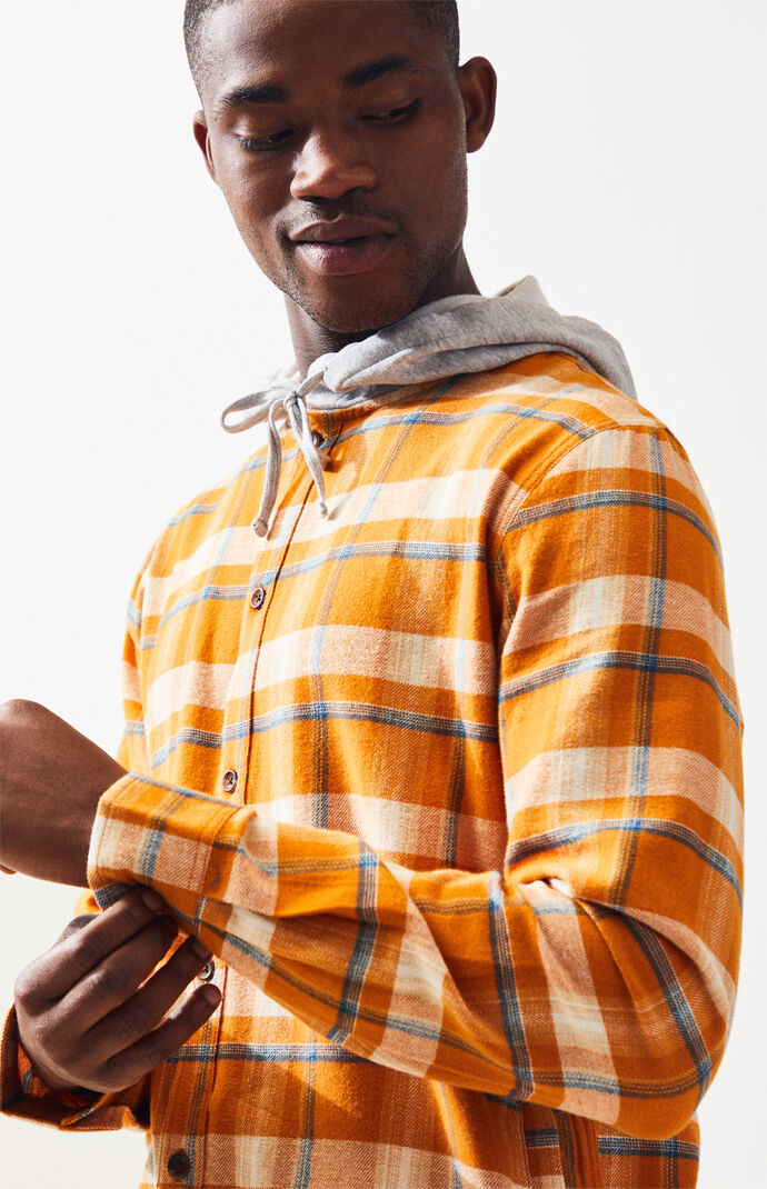PacSun Thiago Hooded Plaid Flannel 