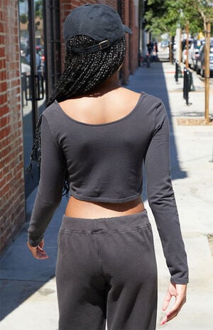 Black Jillian Long Sleeve Top image number 2