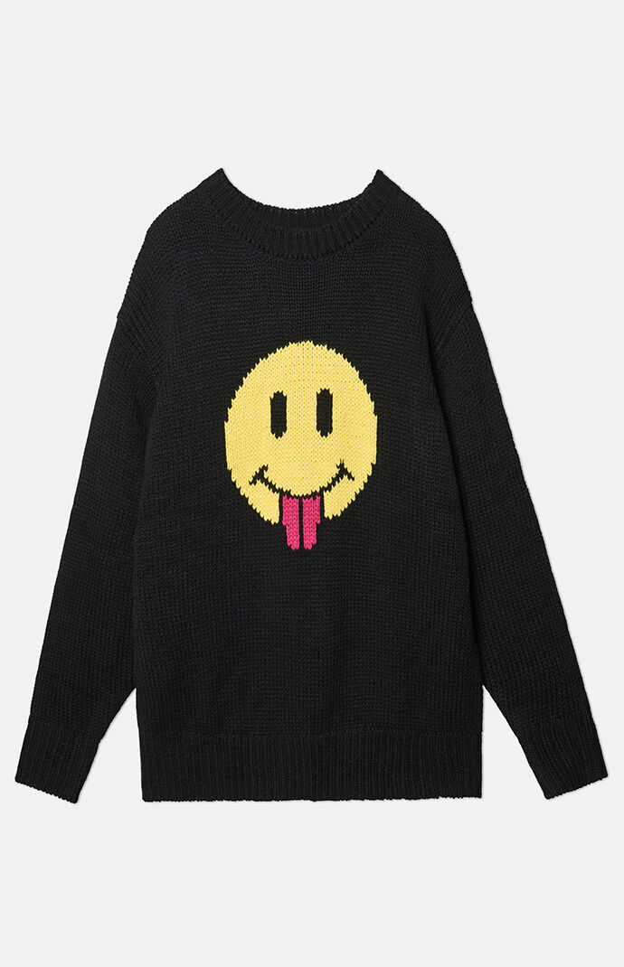 Black sweater hot sale with smiley faces