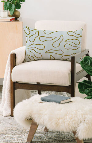 Blue Printed Large Oblong Throw Pillow image number 2