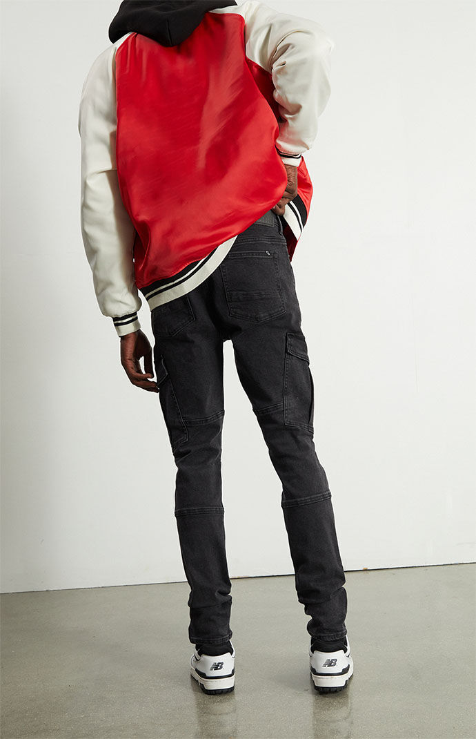 Pacsun stacked skinny side stripe zip black jeans sales
