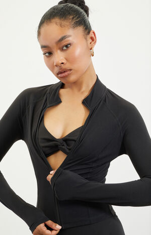 Active Black Bella Zip Up Track Jacket image number 5