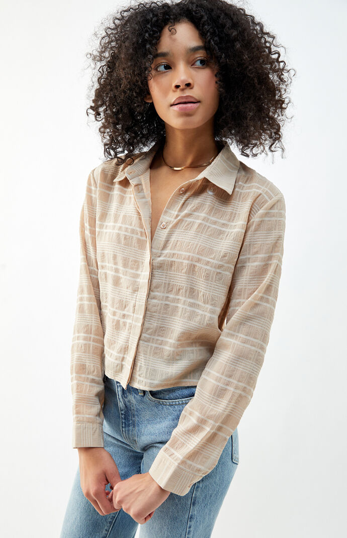 '90s Chiffon Button Down Shirt