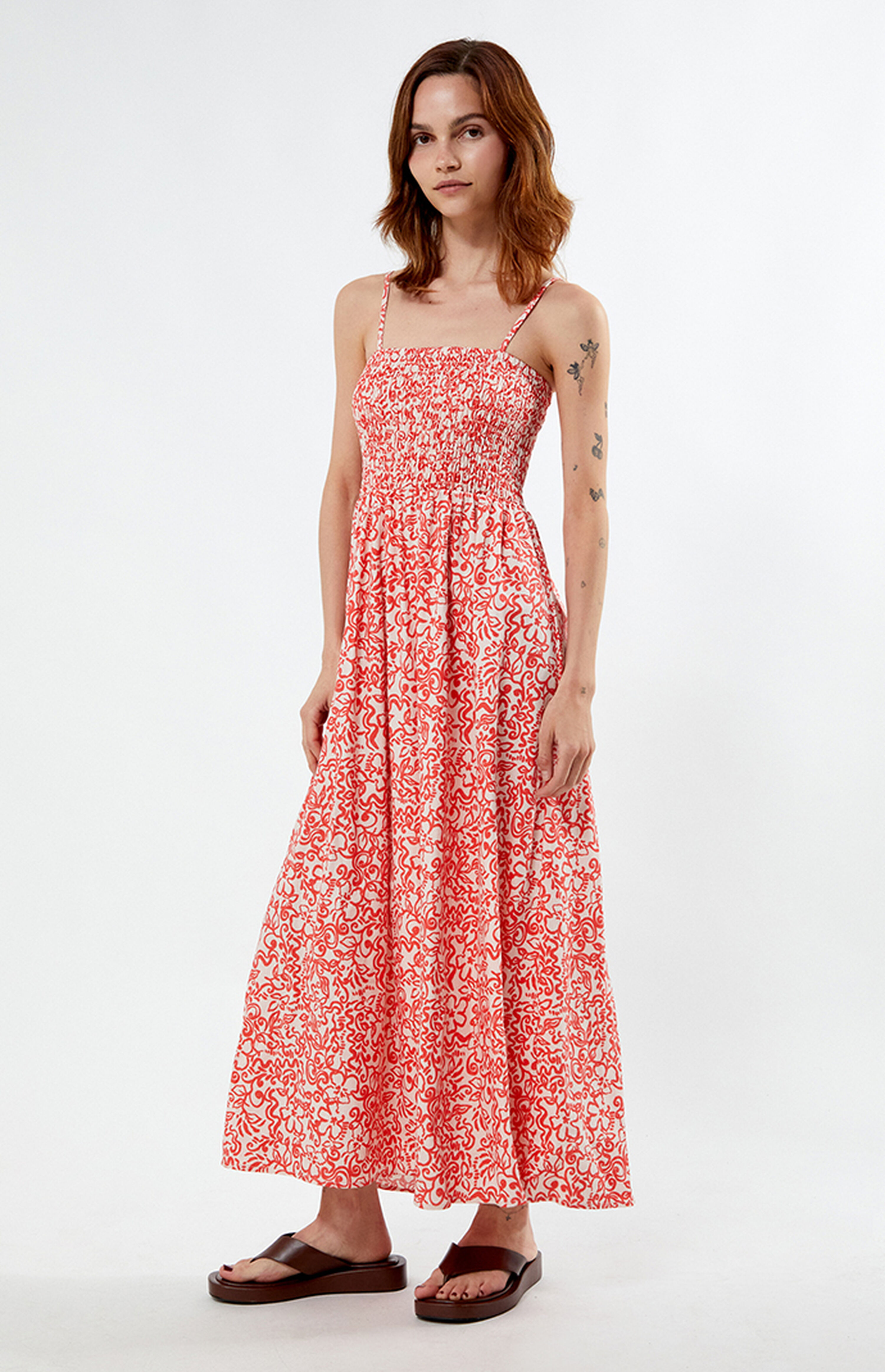 Rhythm Islander Floral Shirred Midi Dress | PacSun