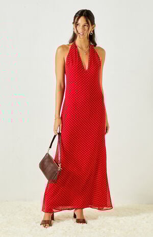 Isabel Chiffon Polka Dot Midi Dress image number 2