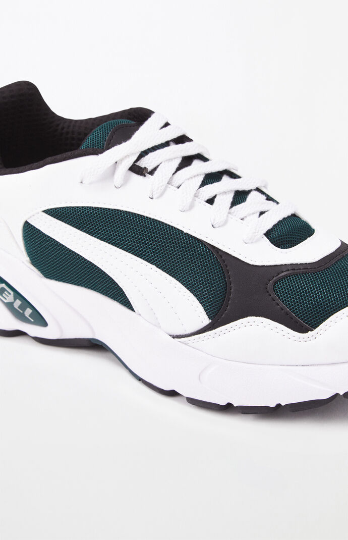 White & Green CELL Viper Shoes