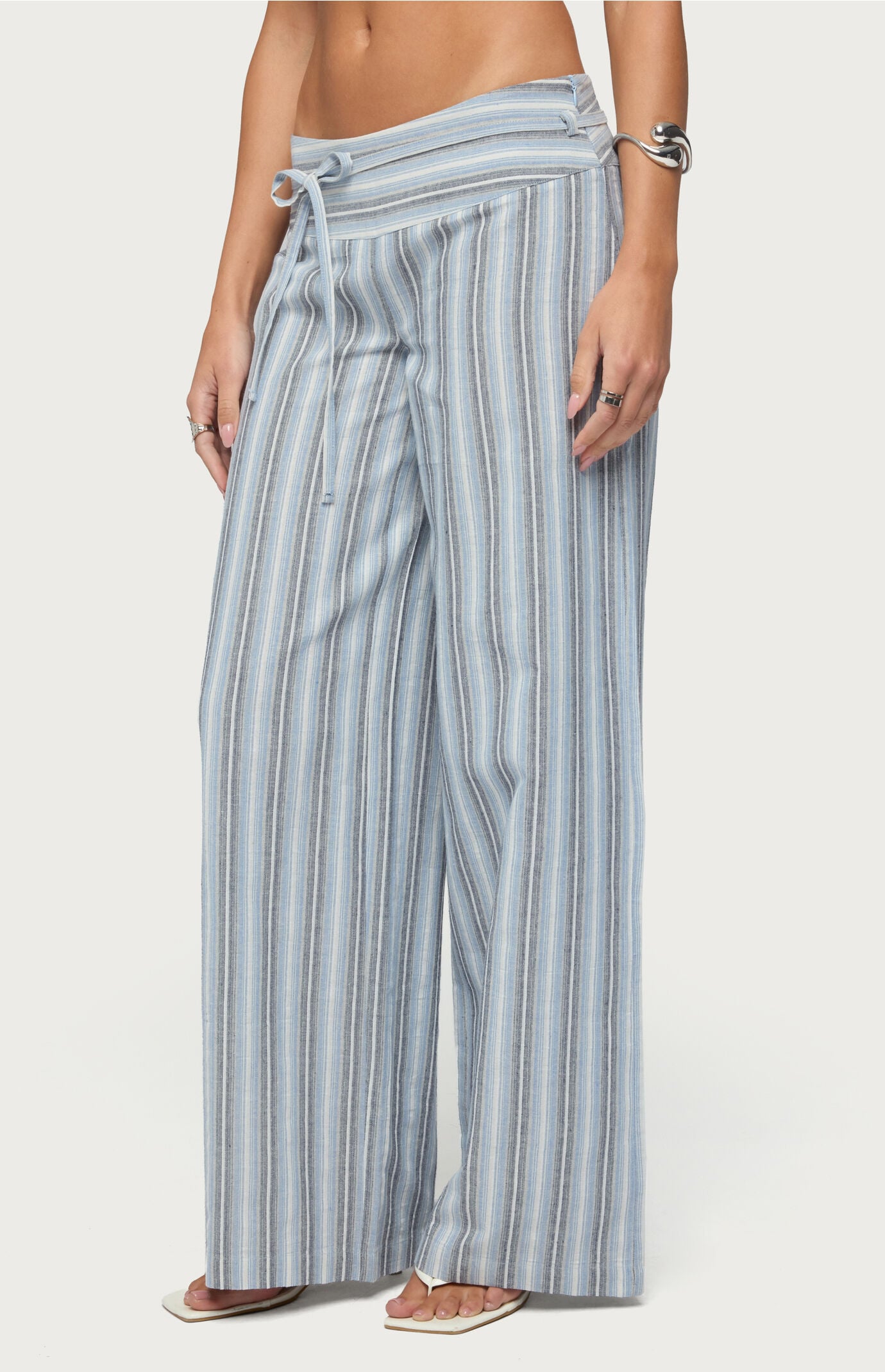 Edikted Chera Striped Wide Leg Pants