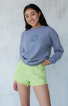 Lime High Waisted Denim Festival Shorts Lime High Waisted Denim Festival Shorts image number null
