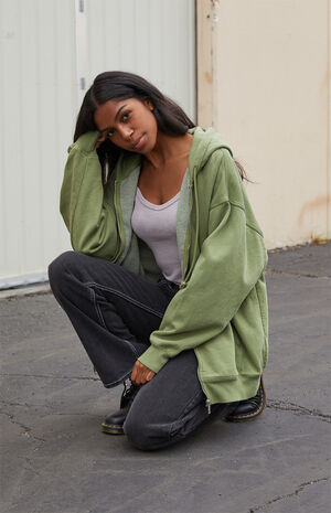 Green Full Zip Hoodie image number 5