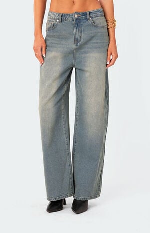 Braya Washed Low Rise Baggy Jeans image number 1