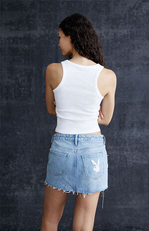 By PacSun Low Rise Denim Mini Skirt image number 4