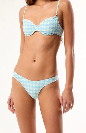 Blue Plaid Rae High Cut Bikini Bottom image number 3