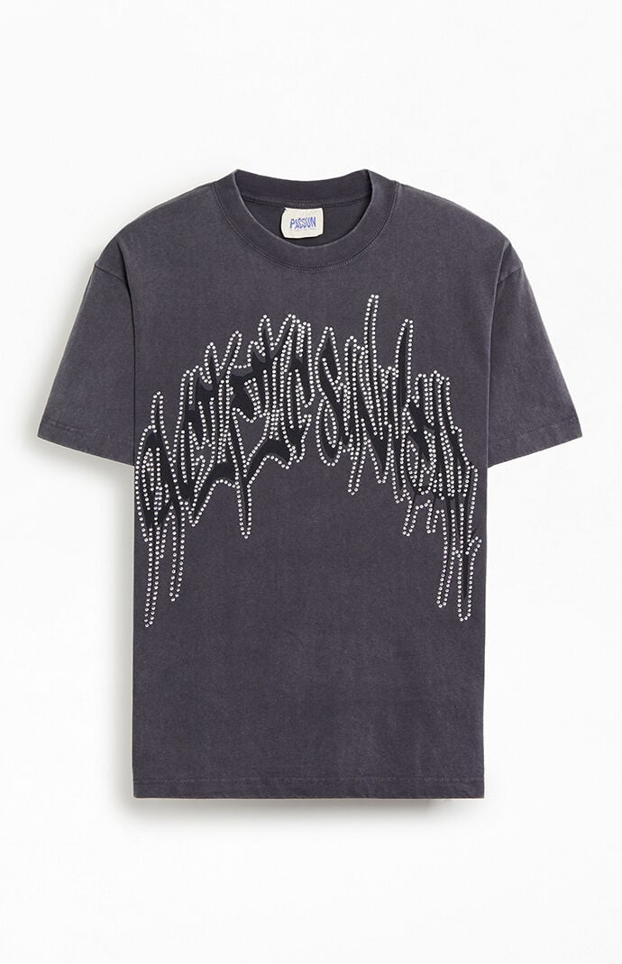 【TLLDAWN】 ART RHINESTONE 1/2 SLEEVE TEE (W) BLACK Nike Oversized Rhinestone Tee – DTLR