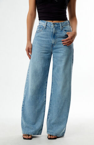 Light Indigo Cinch Baggy Jeans image number 2