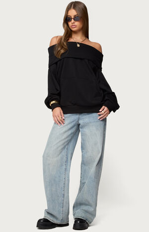 Ashlee Oversized Foldover Sweatshirt image number 5