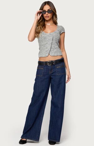Jimena Low Rise Wide Leg Jeans image number 5