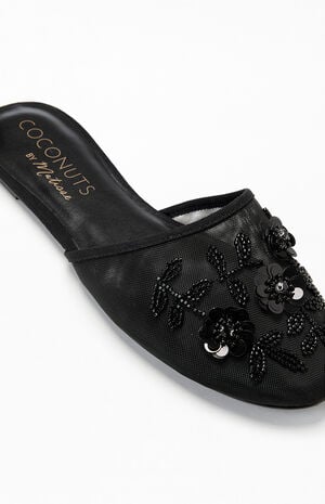 Women's Black Maven Mesh Mules image number 6