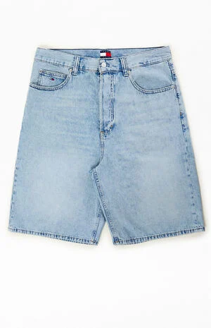 Theo Medium Blue Baggy Shorts image number 1