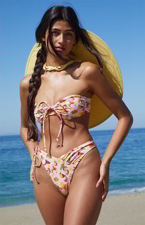 Eco Pink Fruit Bessy Tie Side Bikini Bottom image number 3