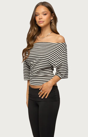 Jadan Striped Off Shoulder Top image number 2