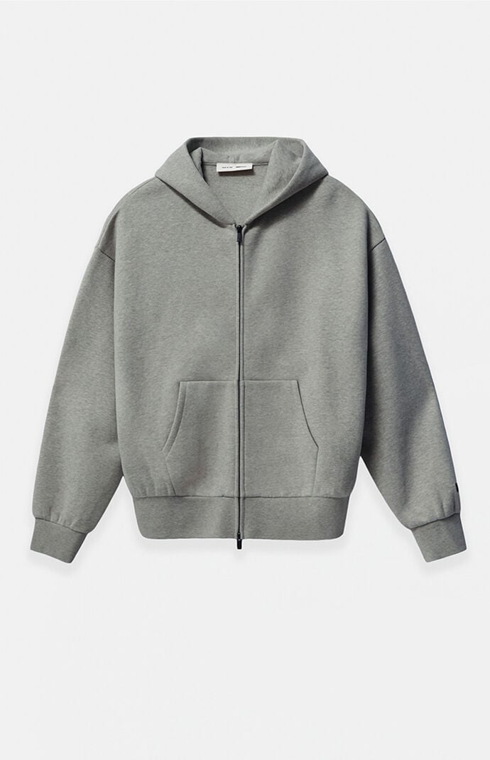 トップス FEAR OF GOD XO CLASSIC ZIP HOODIE Fear of God ESSENTIALS Concrete Heather Classic Fleece Zip