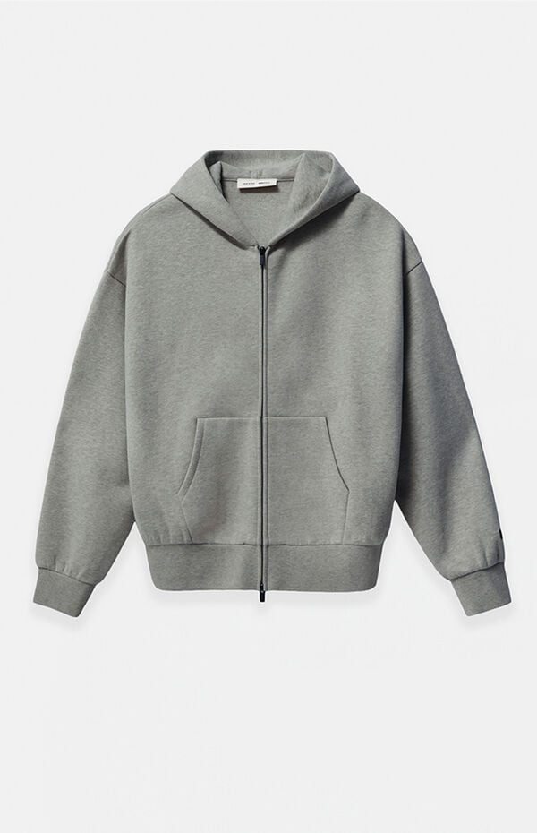 Fear of God ESSENTIALS Concrete Heather Classic Fleece Zip Up