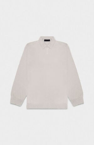 Silver Cloud Knit Polo Sweater image number 6