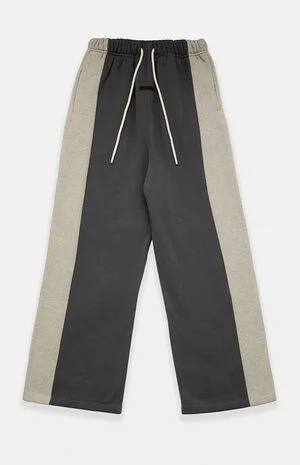 Iron Gray Paneled Lounge Baggy Sweatpants image number 1