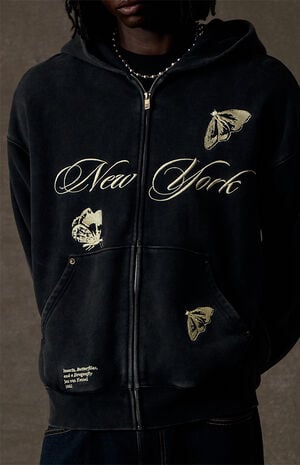 x Pacsun Butterfly Zip Up Hoodie image number 3