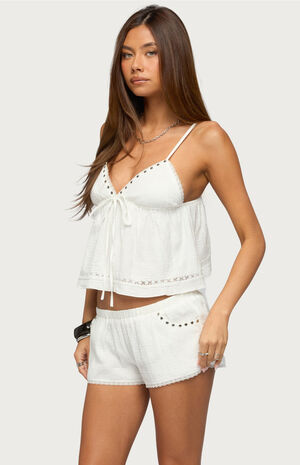 Kaydee Studded Textured Woven Babydoll Top image number 2