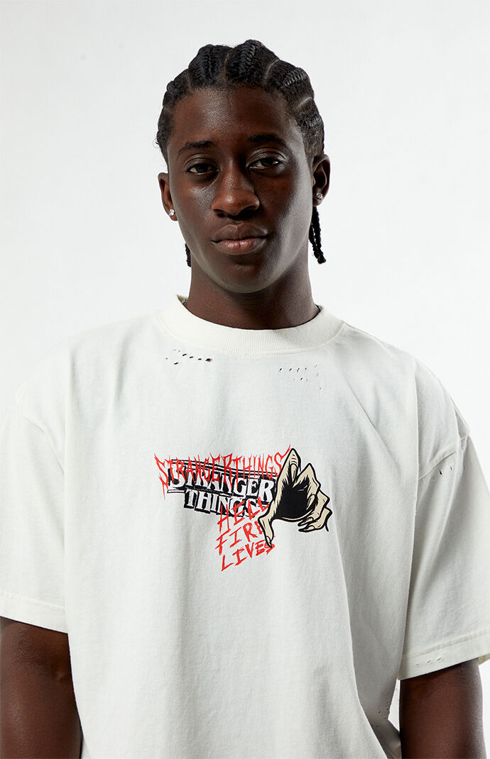 Netflix x Stranger Things Invite Hellfire Club Ripped T-Shirt | Pacsun
