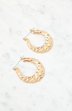 Edged Hoop Earrings image number 4