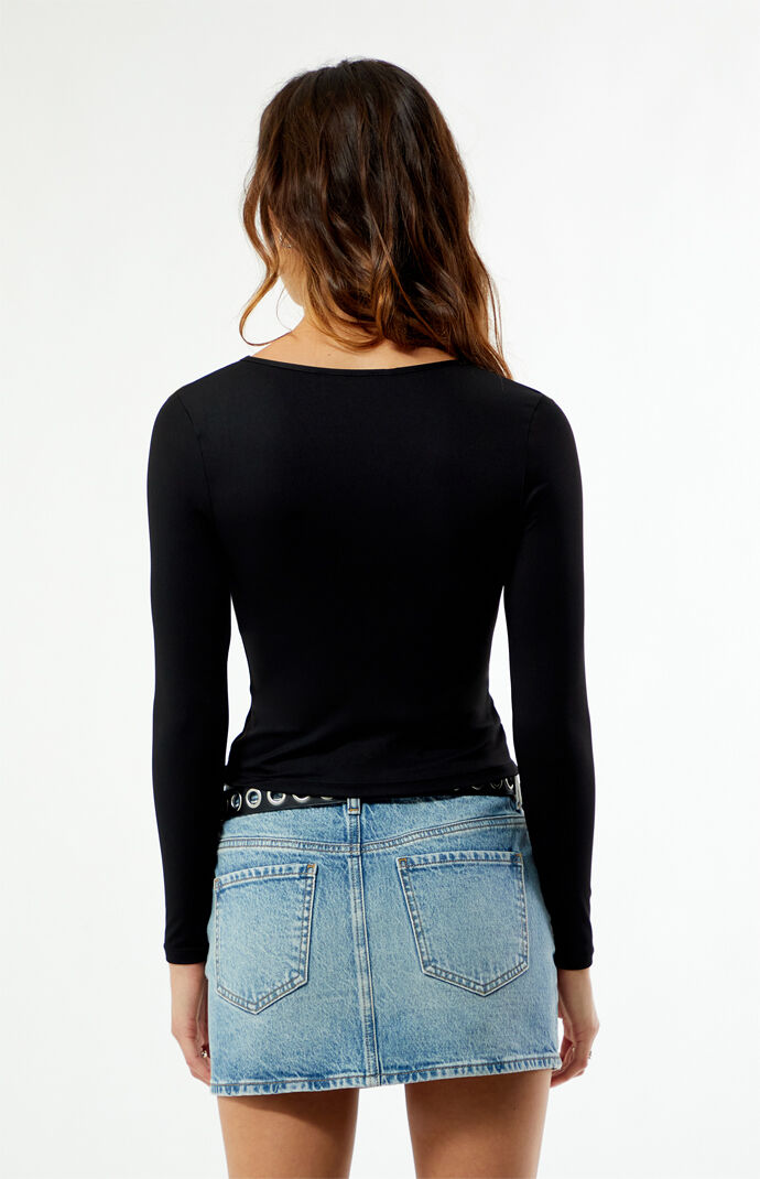 Your Favorite Gianna Plunge V-Neck Long Sleeve Top | Pacsun