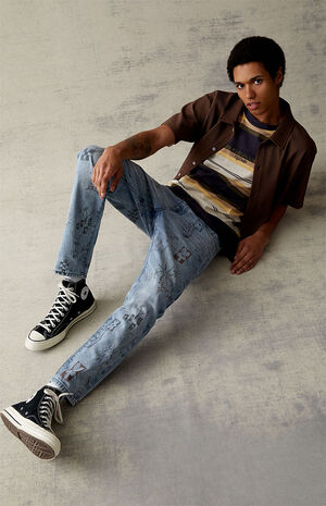Slim Graffiti Print Jeans image number 1