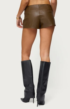 Reese Studded Faux Leather Micro Shorts image number 3