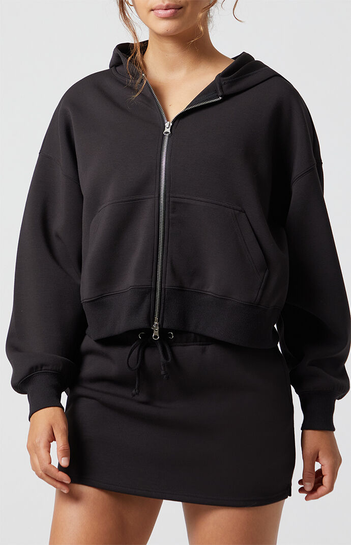 PAC 1980 Active Sweat Modal Cropped Zip Up Hoodie | Pacsun
