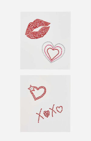 XOXO Kisses Rhinestone Temporary Tattoo Set image number 2