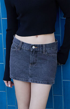 Gray Malia Denim Mini Skirt image number 2