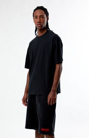 Black Basic Oversized T-Shirt image number 3