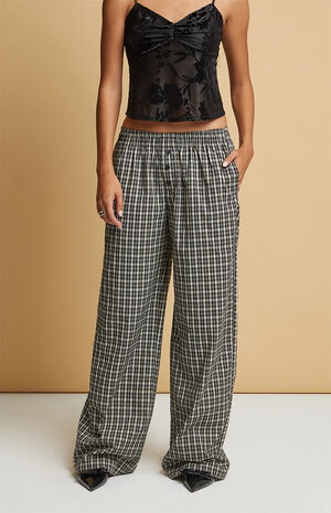 Black Flannel Boxer Pajama Pants image number 1