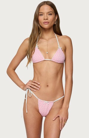 Leigh Polka Dot Triangle Bikini Top image number 1
