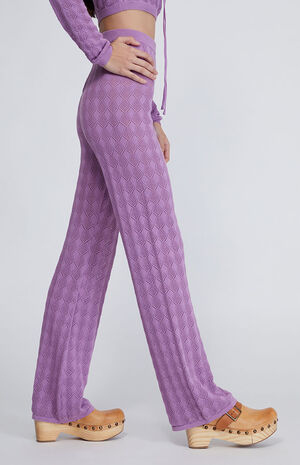 Pointelle Knit Flare Trousers image number 2